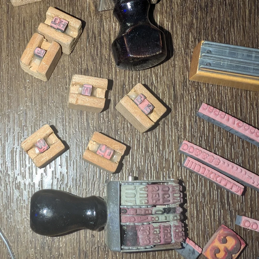 Fulton Rubber Type OUTFIT Stamp Kit & Accessories Vintage